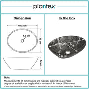 Plantex Ceramic Basin for Bathroom/Table Top Ceramic Basin/Washbasin for Bathroom (BOAT-NS-551-Marble Finish, 16 x 13 x 5.5 Inch)