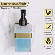 Plantex Stainless Steel Liquid Soap Dispenser for Bathroom/Liquid Shampoo Dispenser/Hand wash Dispenser/Bathroom Accessories - Pack of 1, Aqua (Brass Antique)