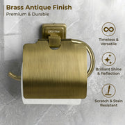 Plantex 304 Grade Stainless Steel Toilet Paper Holder/Stand for Toilet Paper Roll/Tissue Paper Holder - Decan (Brass Antique)