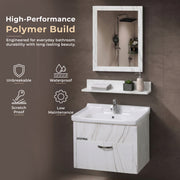 Plantex Unbreakable Wash Basin with Cabinet Full Set/BasinCabinet Vanity/Bathroom Vanity with Mirror (White)