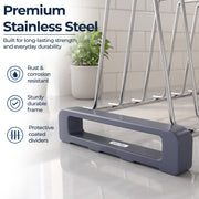 Plantex Stainless Steel Dish Rack/Plate Stand/Thali Stand for Modular Kitchen/Tandem Box Accessories - 10 Sections (Chrome/Pack of 1)