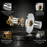Plantex Shower Combo Set for Bathroom/Brass Single Knob Diverter/Bathtub Spout/8x8 Inch Ultra Slim Overhead Shower/11-Inch S-Shaped Shower Arm – Chrome