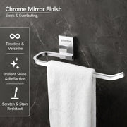 Plantex 304 Grade Stainless Steel Towel Ring/Napkin Hanger/Towel Holder for Wash Basin/Bathroom Accessories - Crystal (Chrome)