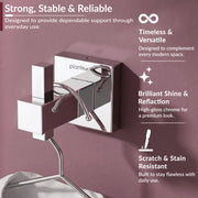 Plantex Aqua Heavy-Duty Stainless Steel Robe Hook/Cloth-Towel Hanger/Bathroom Accessories - Chrome (Pack of 1)