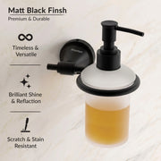 Plantex 304 Grade Stainless Steel Handwash Holder for Wash Basin Liquid Soap Dispenser/Bathroom Accessories - Niko (Black)
