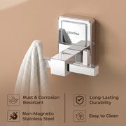 Plantex 304 Grade Stainless Steel Robe Hook/Cloth-Towel Hanger/Door Hanger Hook/Bathroom Accessories - Darcy (Chrome)