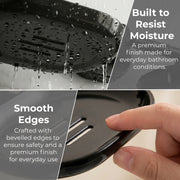 Plantex J4 Stainless Steel Double Soap Dish for Bathroom/Soap Holder for Bathroom/Wall Mounted Soap Holder/Bathroom Accessories (PVD Black Finish) Onix