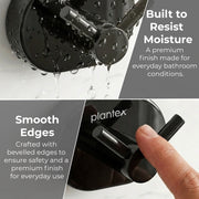 Plantex J4 Stainless Steel Clothes Hanger for Wall/Hangers for Bathroom/Robe Hook/Bathroom Accessories (PVD Black Finish) Onix