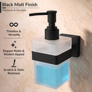Plantex Stainless Steel Liquid Soap Dispenser for Bathroom/Shampoo/Hand wash Dispenser/Bathroom Accessories - Aqua (Black)