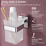 Plantex Stainless Steel Glass Tumbler Holder for Bathroom/Toothbrush Stand - Pack of 1, Aqua (Chrome)