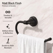 Plantex 304 Stainless Steel Towel Ring for Wash Basin/Towel Hanger/Napkin Holder/Towel Holder/Bathroom Accessories - Niko (Black)