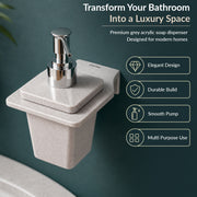 Plantex Liquid Soap Dispenser for Bathroom/Acrylic Shampoo Dispenser/Hand wash Dispense/Bathroom Accessories - Pack of 1 (VIG-137, Grey)
