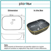 Plantex Table Top Wash Basin For Bathroom/Designer Ceramic Washbasin/Countertop Vessel Sink Basin - Indo-European Collection (EQTT-468, 18 x 13 x 5 Inch)