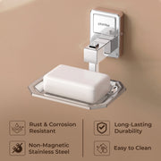 Plantex 304 Grade Stainless Steel Wall Mounted Soap Holder for Bathroom/Soap Dish Stand/Soap Case/Bathroom Accessories - Darcy (Chrome)