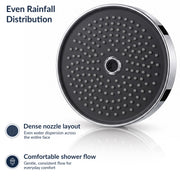 Plantex ABS Shower Head for Bathroom/6 Inch Round High Pressure Overhead Shower/Rain Shower Head - (Chrome)