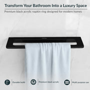Plantex 20 Inch Acrylic Towel Hanger for Bathroom/Towel Rod for Kitchen/Napkin Holder/Stand/Towel Bar for Bathroom - Pack of 1 (VIB-126, Black)