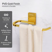 Plantex 304 Grade Stainless Steel Napkin Holder for Wash Basin/Towel Holder for Bathroom/Towel Holder/Towel Ring/Bathroom Accessories - Crystal (PVD Gold)