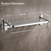 Plantex 304 Grade Stainless Steel Towel Rack in Bathroom/Towel Holder/Bathroom Accessories (24 Inch) Chrome