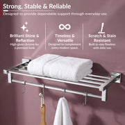 Plantex Heavy-Duty Stainless Steel Towel Rack for Bathroom/Towel Bar/Towel Holder/Bathroom Accessories (24 Inch-Chrome)- Pack of 1, Aqua