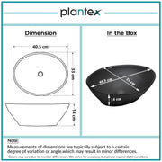 Plantex Ceramic Wash Basin for Bathroom/Table Top Ceramic Basin/Washbasin for Bathroom - (BOAT-NS-BLACK-Marble Finish,16 x 13 x 5.5 Inch)