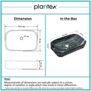 Plantex Tabletop Basin for Bathroom/Ceramic Marble Wash Basin/Rectangle Countertop Hand Washbasin for Home/Office (21.5x14x5 Inch - Marble Finish)