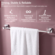 Plantex Stylish & Durable Stainless Steel 24 inch Towel Hanger for Bathroom/Single Towel Rod/Towel Holder for Wash Basin/Bathroom Accessories, Aqua (Chrome)