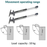 Plantex 10 Inch Soft Close Hydraulic Gas Spring Stay Strut Pneumatic Lift Support/Cabinet Hinges Support/Capacity 10 KGS (100 N) - Pair of 1 (2 Pcs) (Silver)