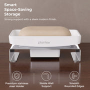 Plantex Stainless Steel and ABS Single Soap Dish for Bathroom/Soap Stand/Soap Holder/Bathroom Accessories - Table Top (Chrome & ABS)