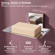 Plantex Aqua Heavy-Duty Stainless Steel Soap Holder for Bathroom/Soap Dish/Soap Stand/Bathroom Accessories - (Chrome)