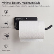 Plantex Stainless Steel Toilet Paper Roll Holder/Wall Mounted Toilet Holder Roll Holder for Bathroom/Kitchen/Bathroom Accessories - Wall Mount (Black)
