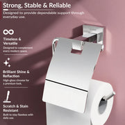Plantex Aqua Heavy-Duty Stainless Steel Toilet Paper Roll Holder/Toilet Paper Holder in Bathroom/Kitchen/Bathroom Accessories (Chrome) - Pack of 1