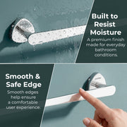 Plantex J4 Stainless Steel Towel Holder in Bathroom/Cloth Hanger for Bathroom/24 Inch Single Towel Rod/Bathroom Accessories (Chrome Finish) Angel