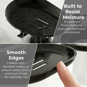 Plantex J4 Stainless Steel Soap Dish with Liquid Dispenser/Soap Stand for Bathroom Wall Mount/Shampoo Dispenser/Bathroom Accessories (PVD Black Finish) Onix