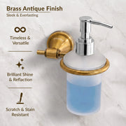 Plantex 304 Grade Stainless Steel Hand Wash Holder for Wash Basin Liquid Soap Dispenser/Bathroom Accessories - Niko (Antique)