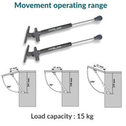 Plantex 10 Inch Soft Close Hydraulic Gas Spring Stay Strut Pneumatic Lift Support/Cabinet Hinges Support/Capacity 15 KGS (150 N) - Pair of 1 (2 Pcs) (Silver)