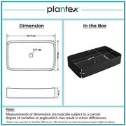 Plantex Wash Basin for Bathroom/Ceramic Basin/Rectangle Table Top Basin/Wash Basin for Home/Restaurant (Charcoal Black - 26 x 15 x 5 Inch)
