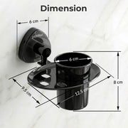 Plantex J4 Stainless Steel Toothbrush Holder for Bathroom/Toothbrush Stand for Bathroom/Tumbler Holder/Bathroom Accessories (PVD Black Finish) Angel