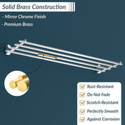 Plantex Rich Brass 24-inch Towel Rack for Bathroom/Towel Hanger for Bathroom/Towel Stand/Bathroom Accessories - Unique (Chrome)