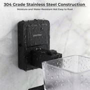Plantex 304 Garde Stainless Steel Tooth Brush Holder/ABS Tumbler Stand/Bathroom Accessories - Darcy (Black)