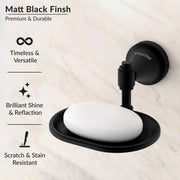 Plantex 304 Grade Stainless Steel Soap Holder/Stand for Bathroom and Wash Basin Bathroom Accessories - Niko (Black)