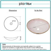 Plantex Wash Basin/Ceramic Table Top Wash Basin/Designer Countertop Basin for Bathroom/Restaurants/Hotel (Pink & Gold - 16.5 x 16.5 x 4 Inch)