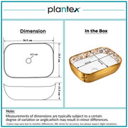 Plantex Ceramic Basin for Bathroom/Table Top Ceramic Wash Basin/Washbasin for Bathroom (14 x 10 x 5 Inch)