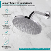 Plantex ABS 9 Inch Round Head Shower/Overhead Rain Shower/Shower for Home/Hotel/Adjustable Shower Head for Bathroom - Pack of 1 (Chrome, D639)