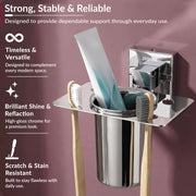 Plantex Stainless Steel Toothbrush Holder for Bathroom/Wall Mounted Toothbrush Holder/Bathroom Accessories - (Chrome)