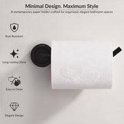 Plantex Stainless Steel Black Powder Coating Bathroom Toilet Paper Holder/Toilet Tissue Holder for Washroom/Kitchen/Bathroom Accessories (Black)