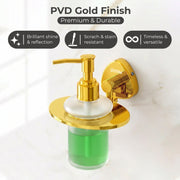 Plantex J4 Stainless Steel Liquid Soap Dispenser/Shampoo Dispenser for Wash Basin/Hand Wash Dispenser Wall Mounted/Bathroom Accessories (PVD Gold Finish) Angel