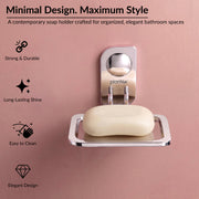 Plantex Stainless Steel Single Soap Holder for Bathroom/Soap Dish Holder Wall Mounted/Bathroom Accessories - Dream (Chrome)