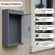 Plantex All in one Multipurpose with Big Size Letter Box for Home/Post Box/Suggestion Box/Complaint Box/Donation Box with Lock Table Top or Wall Mount - (Grey)