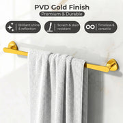 Plantex J4 Stainless Steel 24 Inch Towel Rod for Bathroom/Towel Holder in Bathroom/Towel Holder/Bathroom Accessories (PVD Gold Finish) Angel
