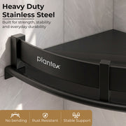 Plantex Stainless Steel Corner Shelf for Bathroom Wall/Bathroom Corner Shelves/Bathroom Shelf Rack/Side Corner Shelf/Kitchen Organizer/Bathroom Corner Rack- (9x9 inches, Black)